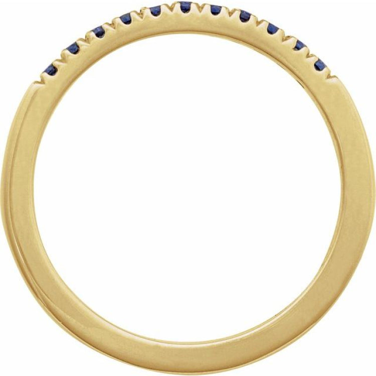 10K Yellow Gold Natural Blue Sapphire Stackable Ring