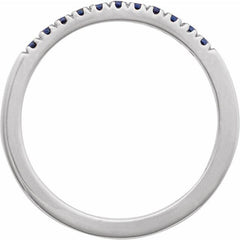 10K White Gold Lab-Grown Blue Sapphire Stackable Ring