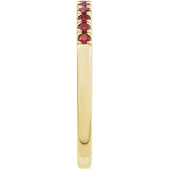 10K Yellow Gold Natural Mozambique Garnet Stackable Ring