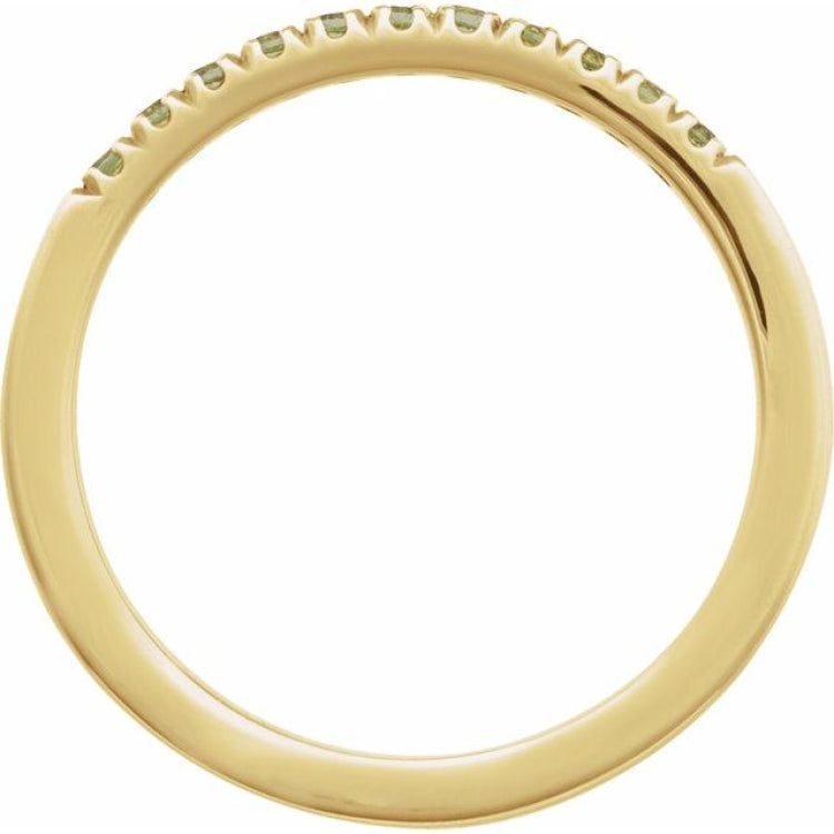 10K Yellow Gold Natural Peridot Stackable Ring