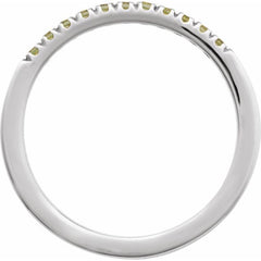 10K White Gold Natural Peridot Stackable Ring