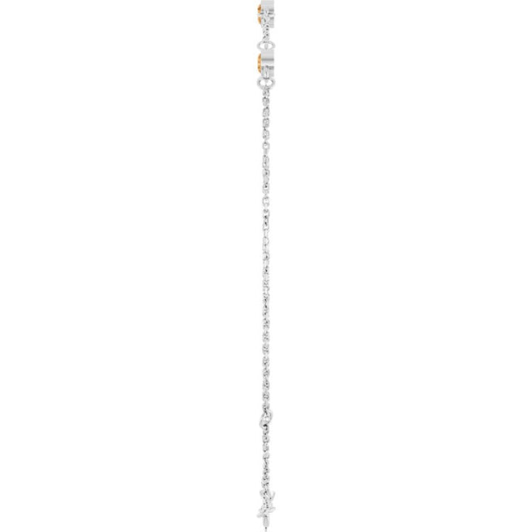 Sterling Silver Natural Citrine 6 1/2-7 1/2" Bracelet