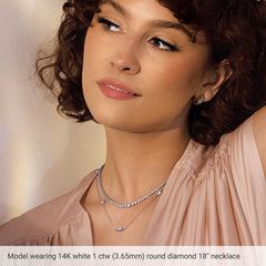 Sterling Silver 1/3 CTW Natural Diamond 7-Station 24" Necklace