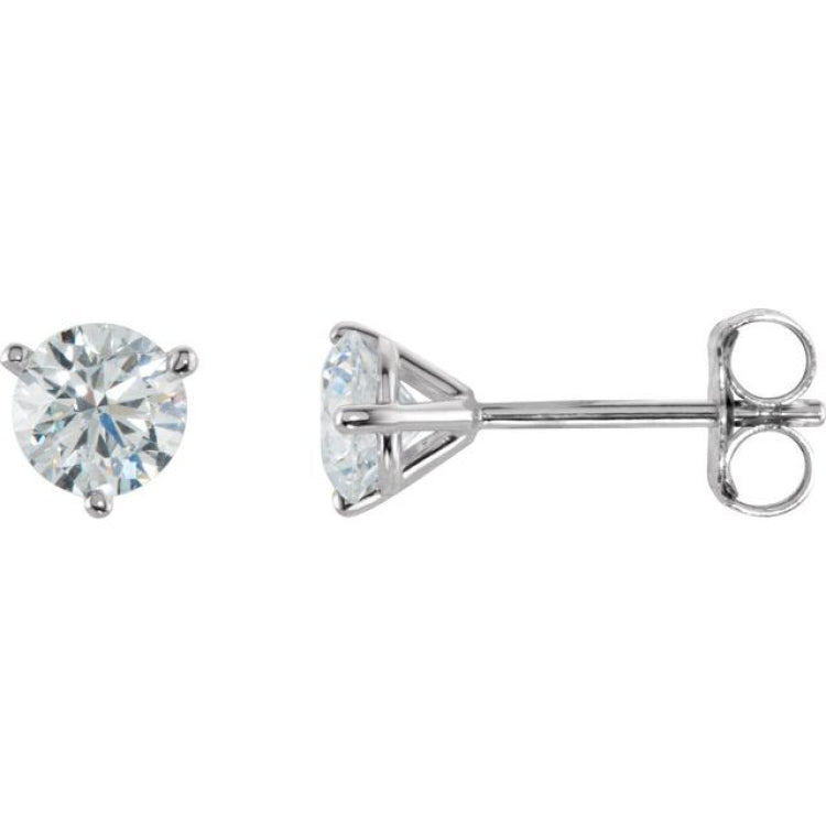 18K White Gold 3/4 CTW Natural Diamond Stud Earrings