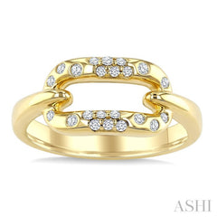 1/5 Ctw Round Cut Diamond Aeris Gold Paperclip Mosaic Ring in 10K Yellow Gold