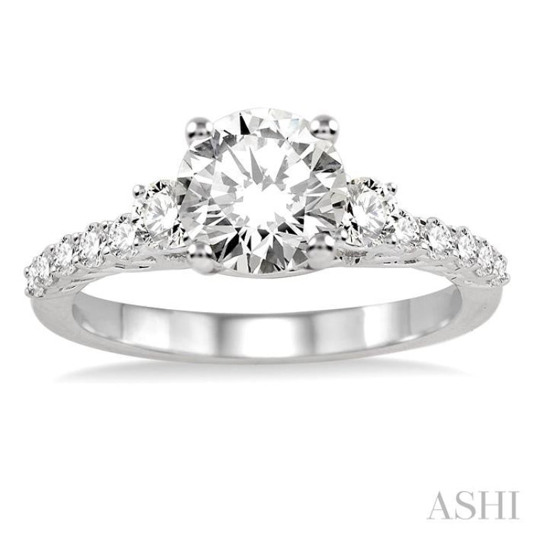 1/2 Ctw Diamond Semi-Mount Engagement Ring in 14K White Gold