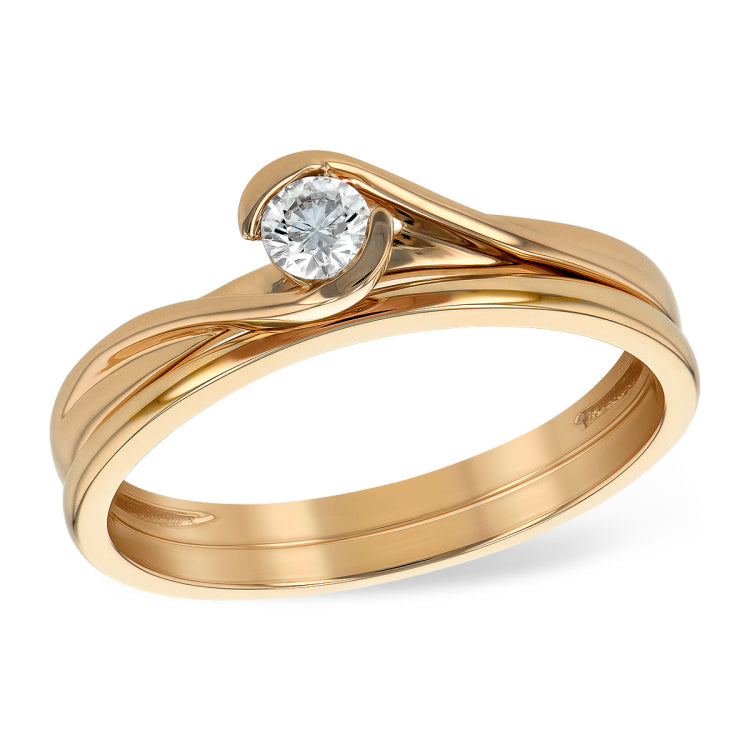 14KT Gold Two-Piece Wedding Set
