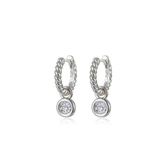 Cordelia Bezel Charm Huggie Earrings