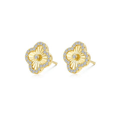 Golden Clover Stud Earrings