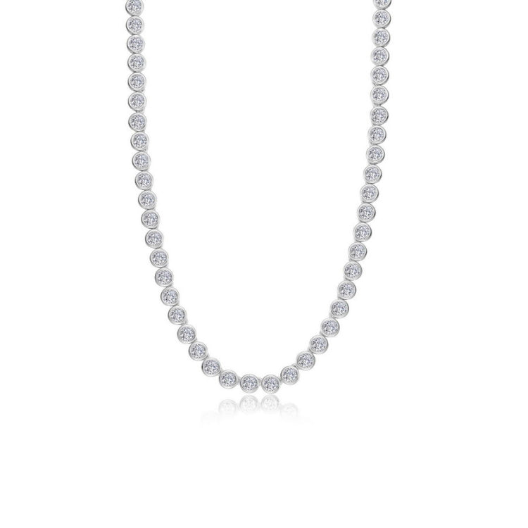 Articulated Bezel Tennis Necklace