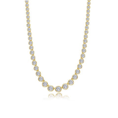 Graduated Bezel Line Necklace