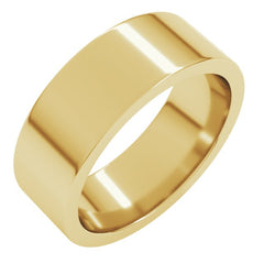 14K Yellow Gold 7 mm Comfort-Fit Flat Band Size 6.5