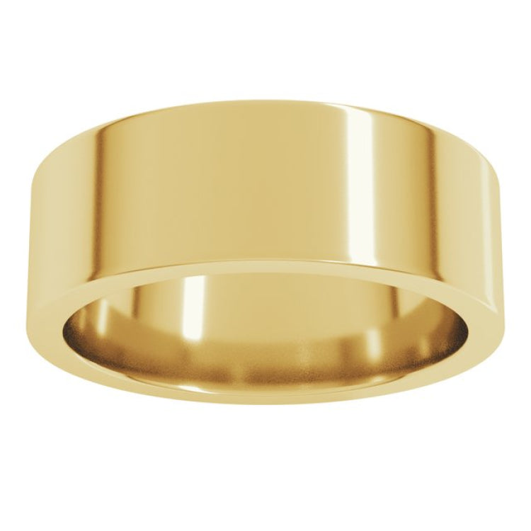 14K Yellow Gold 7 mm Comfort-Fit Flat Band Size 6.5