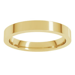 14K Yellow Gold 3 mm Comfort-Fit Flat Band Size 10