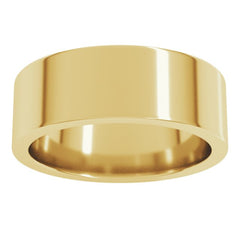 14K Yellow Gold 7 mm Comfort-Fit Flat Band Size 8
