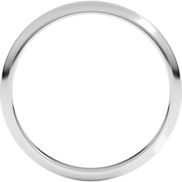 Platinum 2 mm Half Round Band Size 3.5