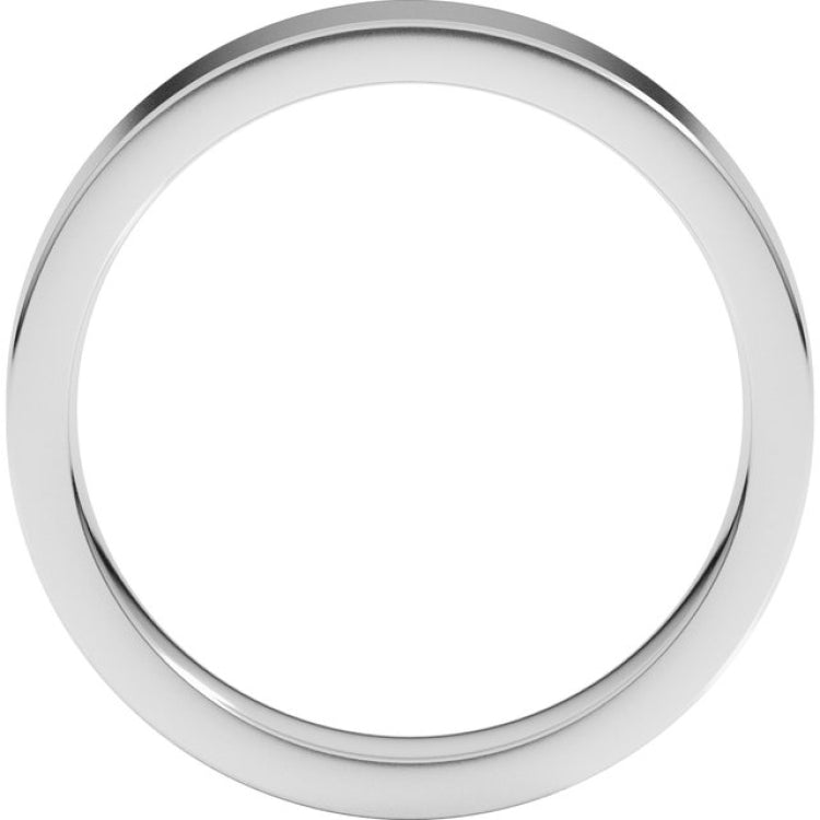 14K White Gold 4 mm Comfort-Fit Flat Band Size 8.5