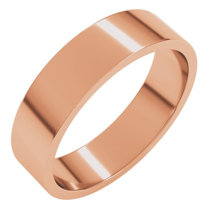 14K Rose Gold 5 mm Flat Band Size 9