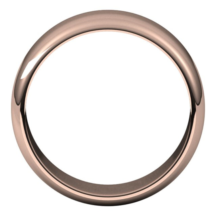 14K Rose Gold 8 mm Half Round Band Size 8
