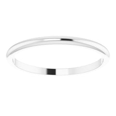 14K White Gold 1.5 mm Half Round Band Size 6