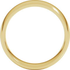 14K Yellow Gold 6.5 mm Lightweight Comfort-Fit Half Round Band Size 9.5