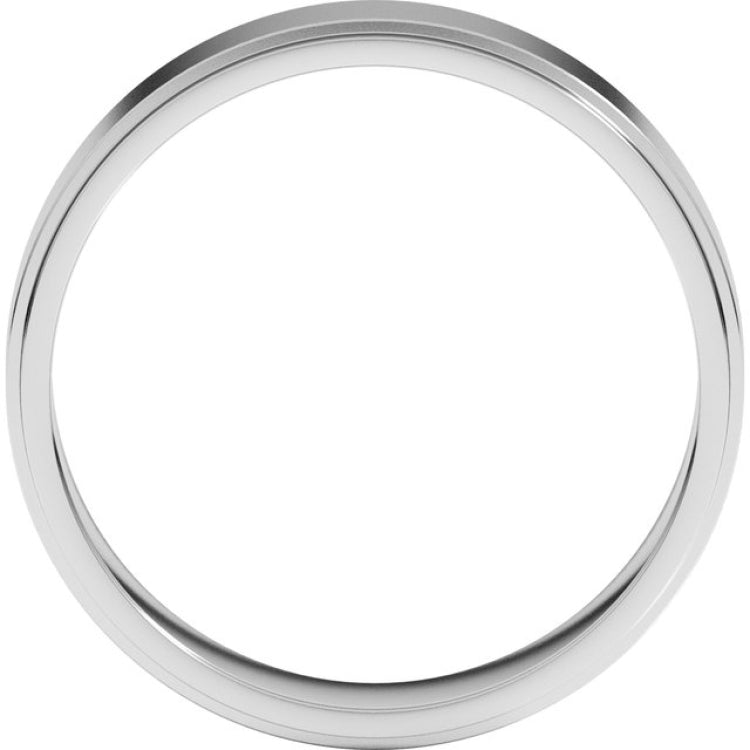 Sterling Silver 5 mm Stepped-Edge Flat Band Size 11