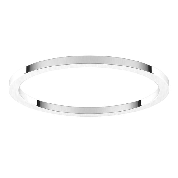 14K White Gold 1 mm Flat Band Size 5.5