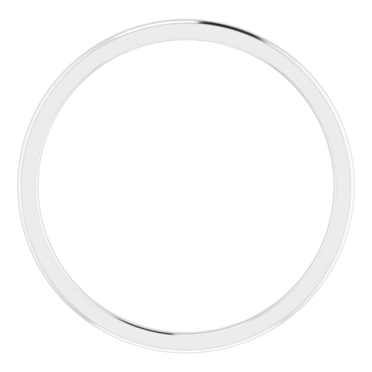 14K White Gold 1 mm Comfort-Fit Half Round Band Size 8