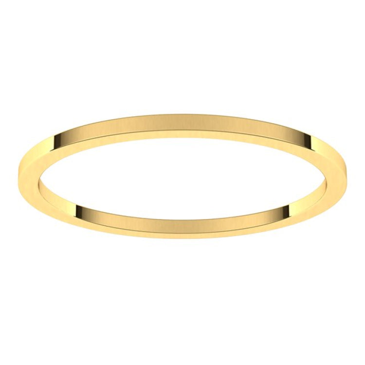 14K Yellow Gold 1 mm Flat Band Size 9