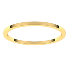 14K Yellow Gold 1 mm Flat Band Size 9