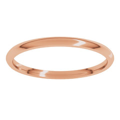 14K Rose Gold 1.5 mm Lightweight Comfort-Fit Half Round Band Size 5
