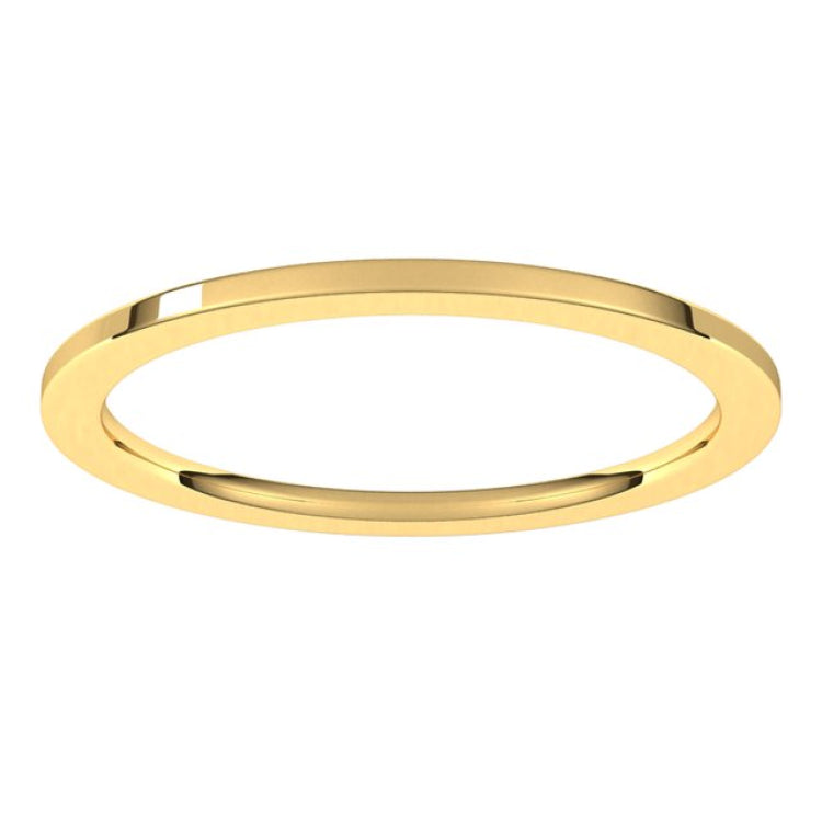 14K Yellow Gold 1 mm Comfort-Fit Flat Band Size 6