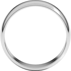 10K White Gold 7 mm Lightweight Half Round Band Size 9.5