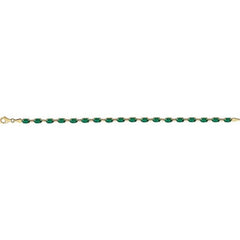 14K Yellow Gold Lab-Grown Emerald 7 1/4" Bracelet