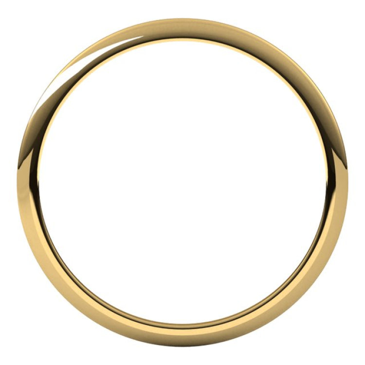 14K Yellow Gold 1 mm Half Round Band Size 5