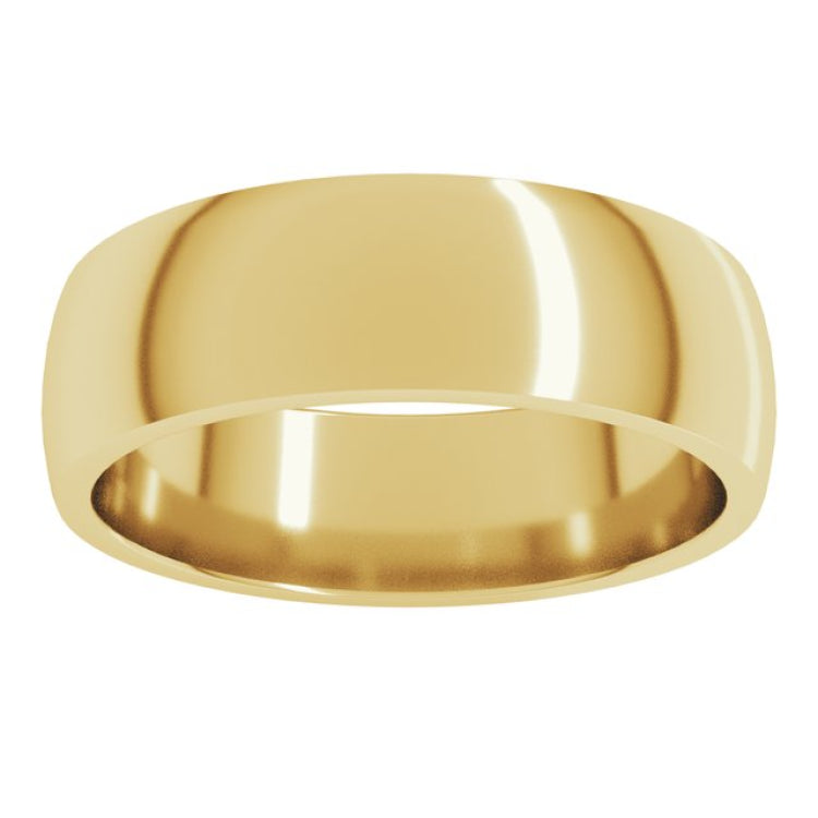 22K Yellow Gold 6 mm Lightweight Comfort-Fit Half Round Band Size 8.5
