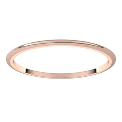 14K Rose Gold 1 mm Half Round Band Size 5