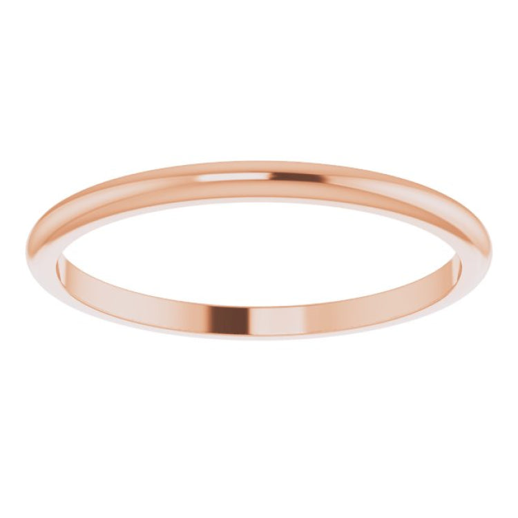 14K Rose Gold 1.5 mm Half Round Band Size 7.5