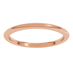 14K Rose Gold 1.5 mm Comfort-Fit Half Round Band Size 6.5