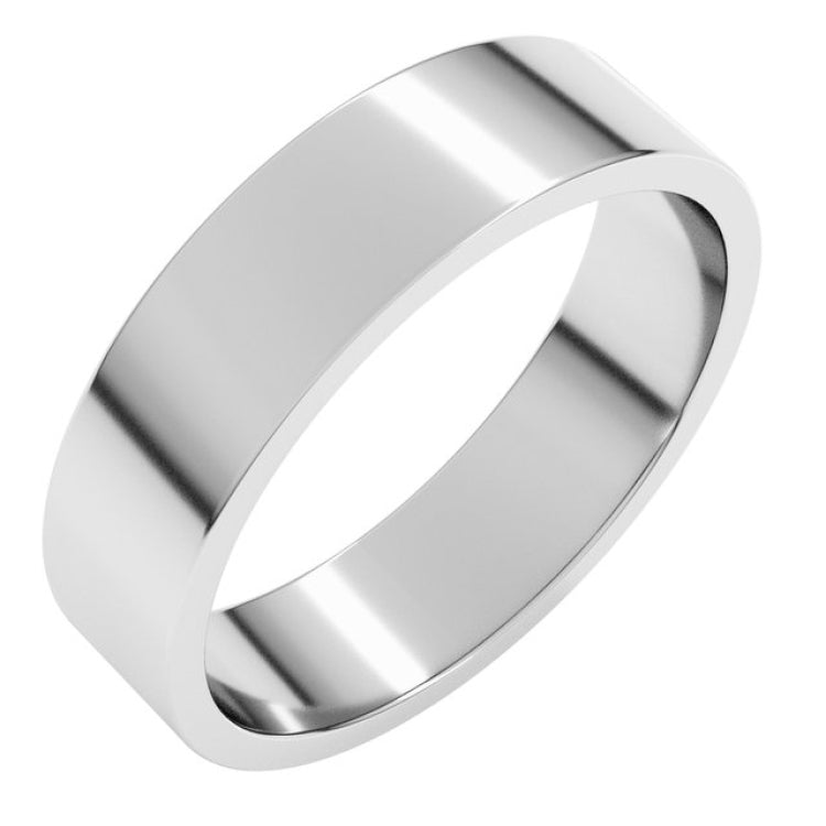 14K White Gold 5 mm Flat Band Size 8