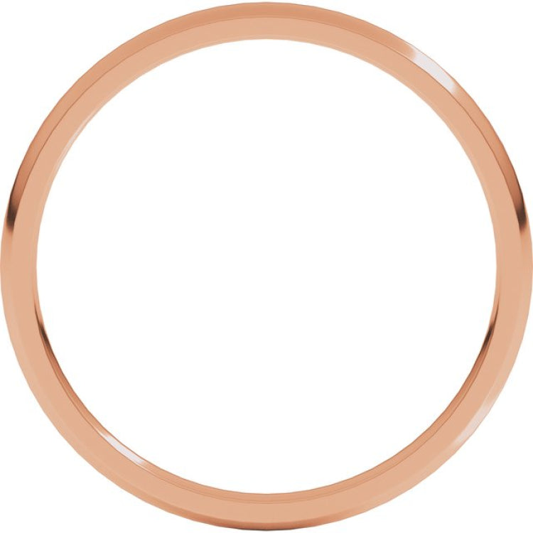 14K Rose Gold 1.5 mm Lightweight Comfort-Fit Half Round Band Size 7