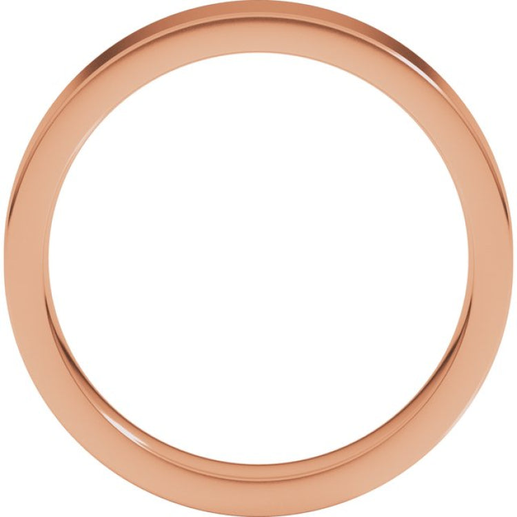 14K Rose Gold 4 mm Comfort-Fit Flat Band Size 8.5