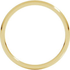 18K Yellow Gold 1.5 mm Lightweight Comfort-Fit Half Round Band Size 5.5