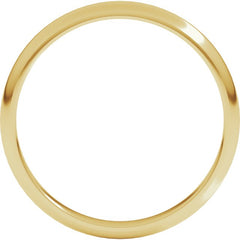 18K Yellow Gold 2.5 mm Half Round Band Size 10.5