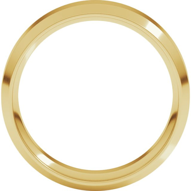 14K Yellow Gold 6 mm Beveled-Edge Comfort-Fit Flat Band Size 11.5