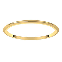 14K Yellow Gold 1 mm Half Round Band Size 6.5