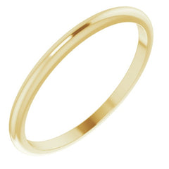 10K Yellow Gold 1.5 mm Half Round Band Size 8