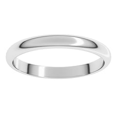 Sterling Silver 2.5 mm Half Round Band Size 8