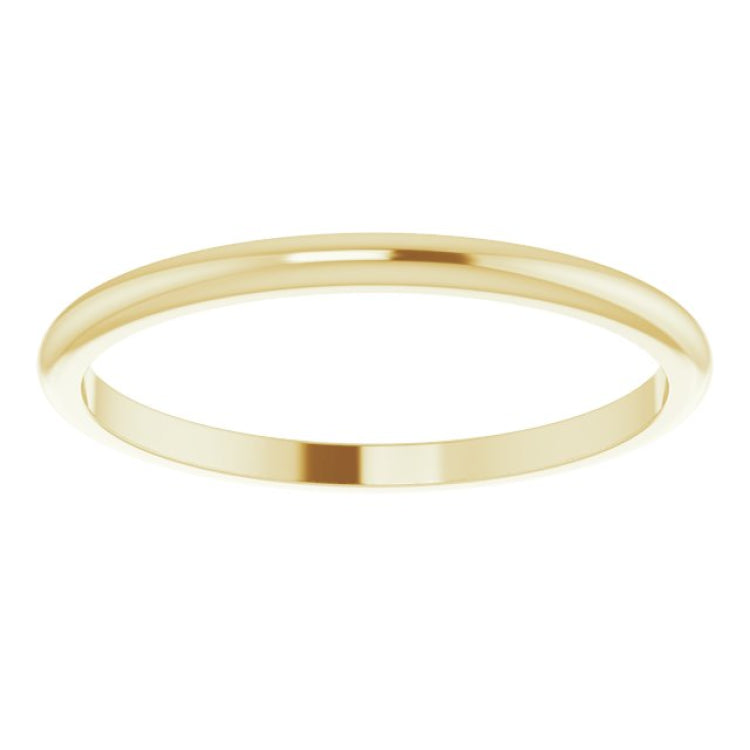 14K Yellow Gold 1.5 mm Half Round Band Size 9