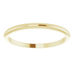14K Yellow Gold 1.5 mm Half Round Band Size 9
